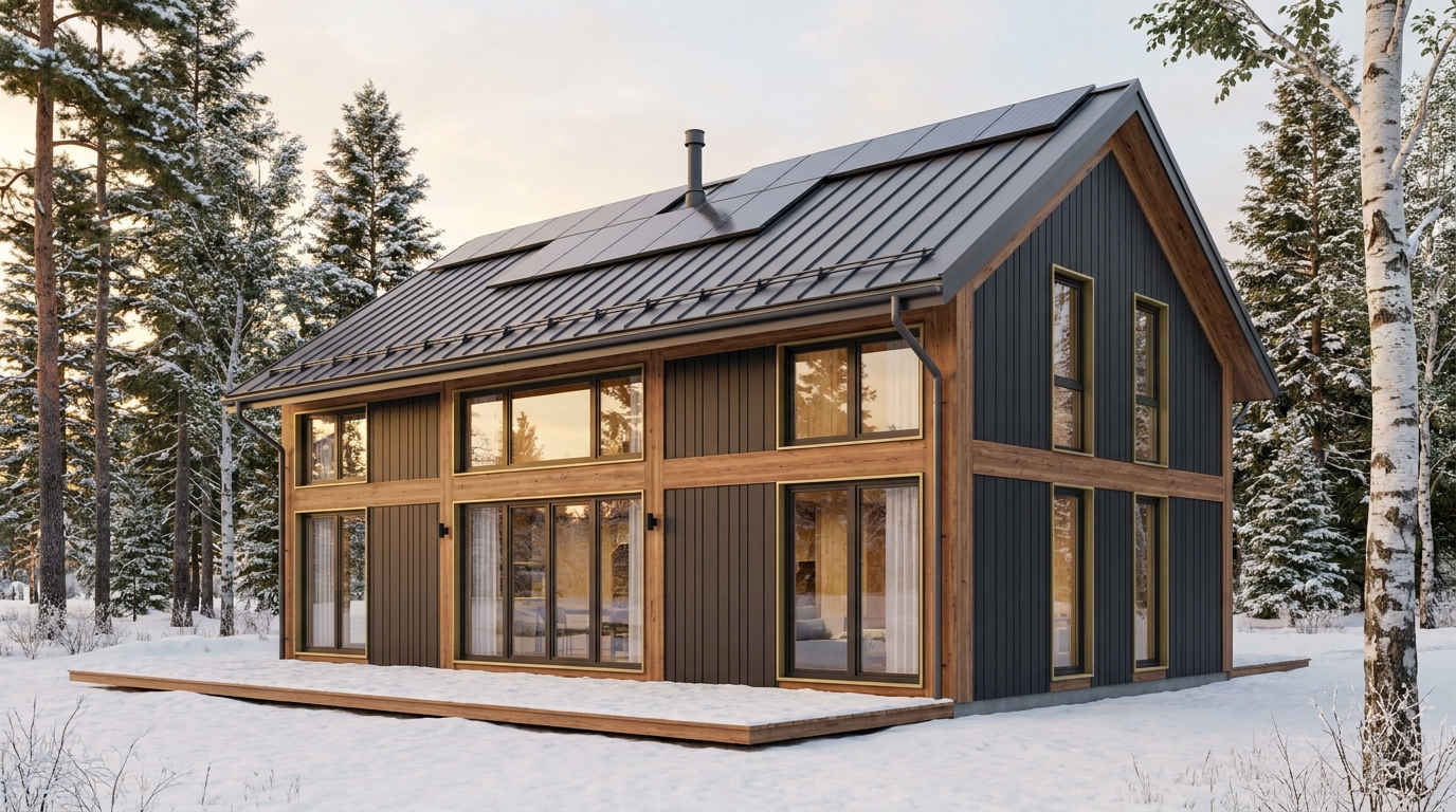 風の里 外観 — AI render based on BIM specs