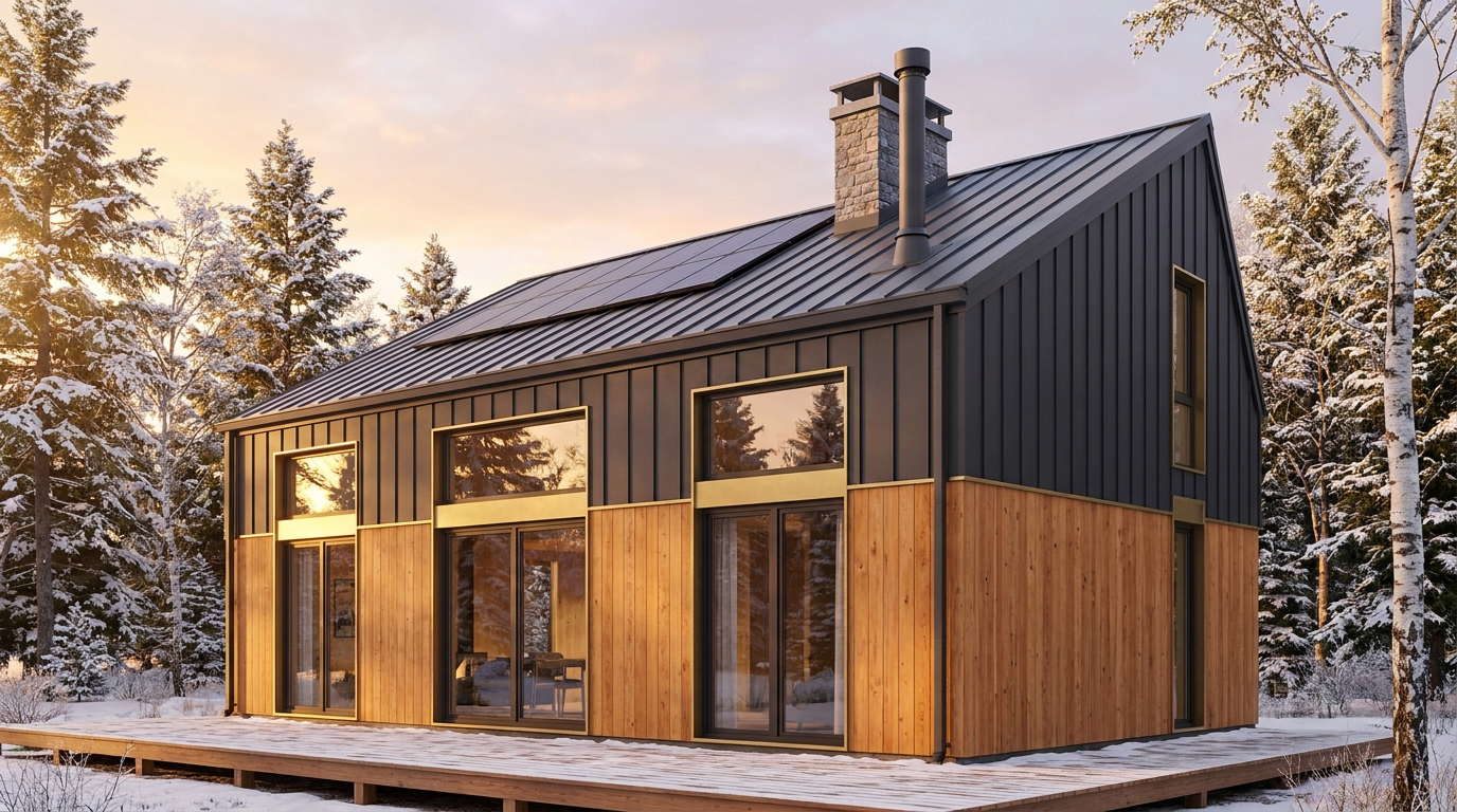 星の小屋 外観 — AI render based on BIM specs