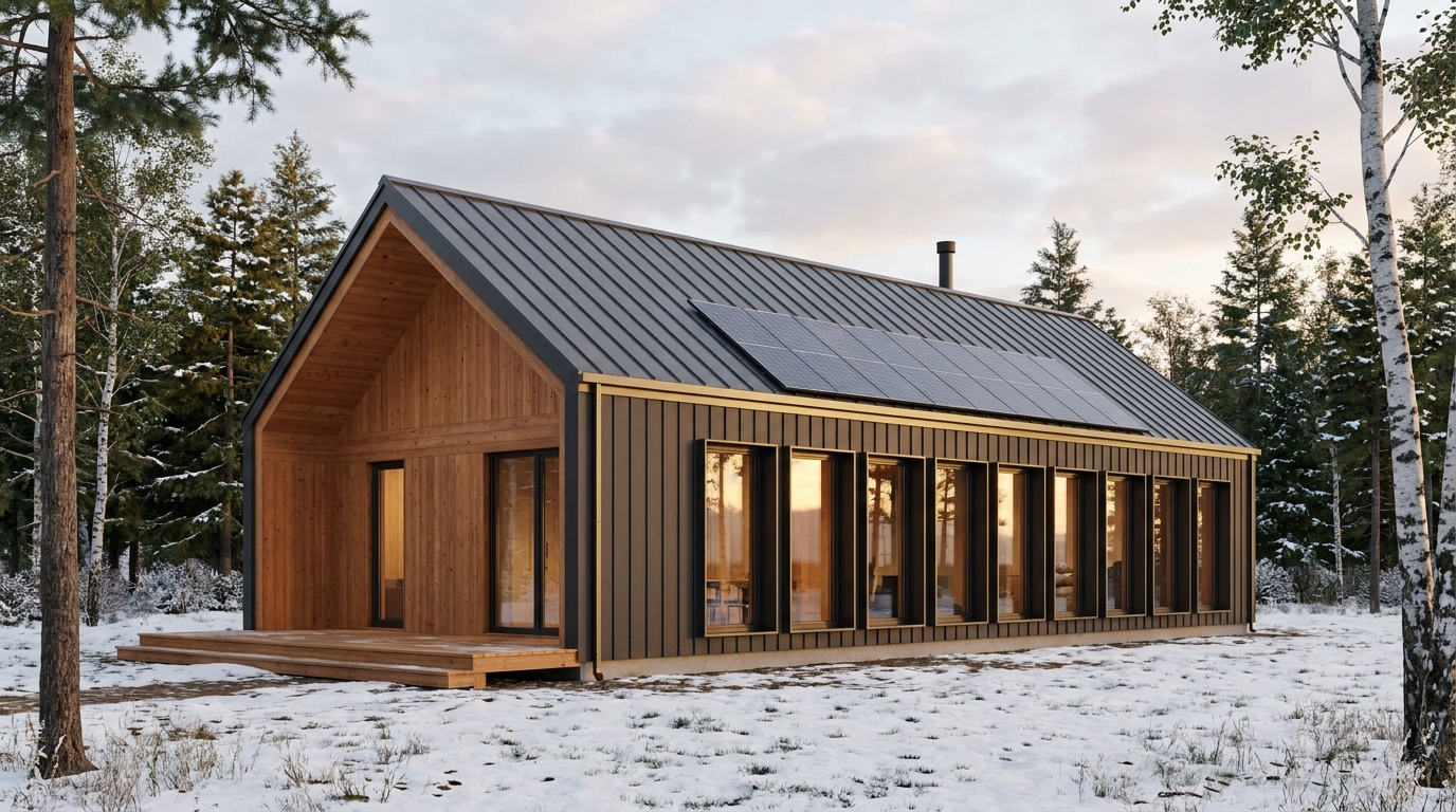 霜の蔵 外観 — AI render based on BIM specs