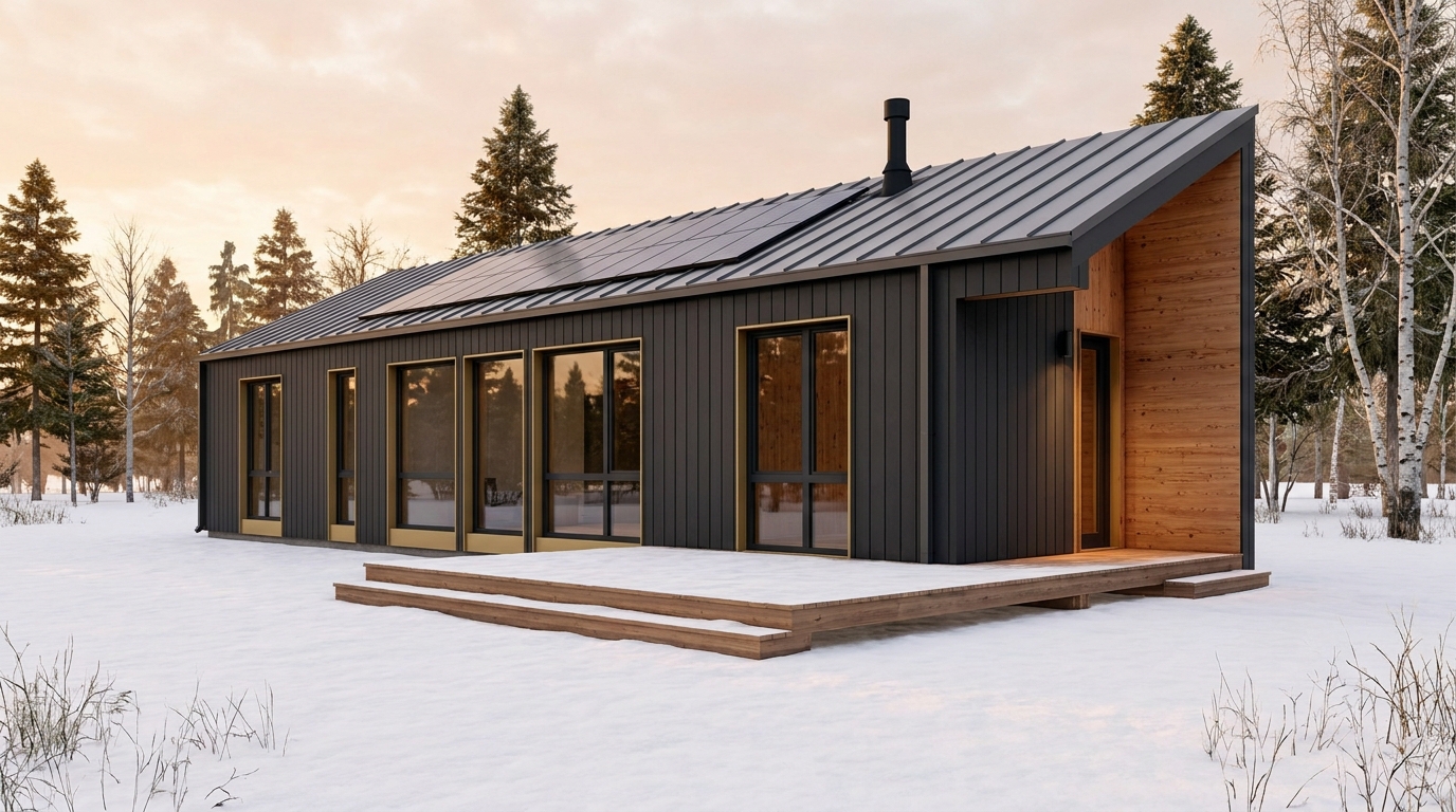 星の小屋 外観 — AI render based on BIM specs