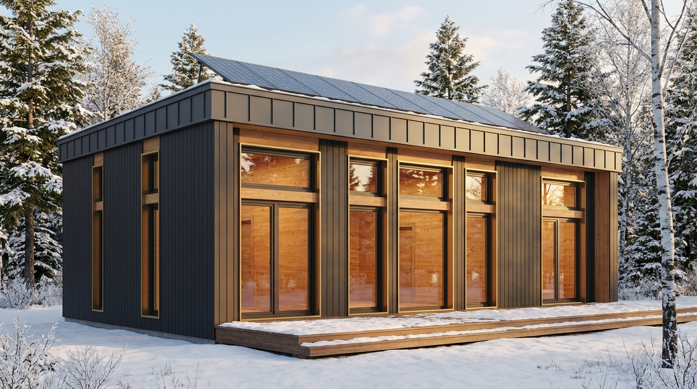 湖の砦 外観 — AI render based on BIM specs