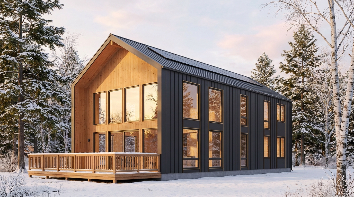 陽の砦 外観 — AI render based on BIM specs