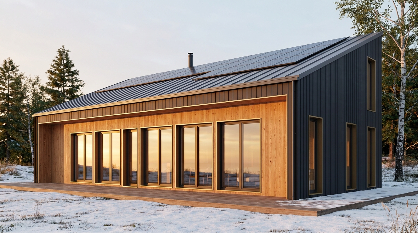 霧の里 外観 — AI render based on BIM specs