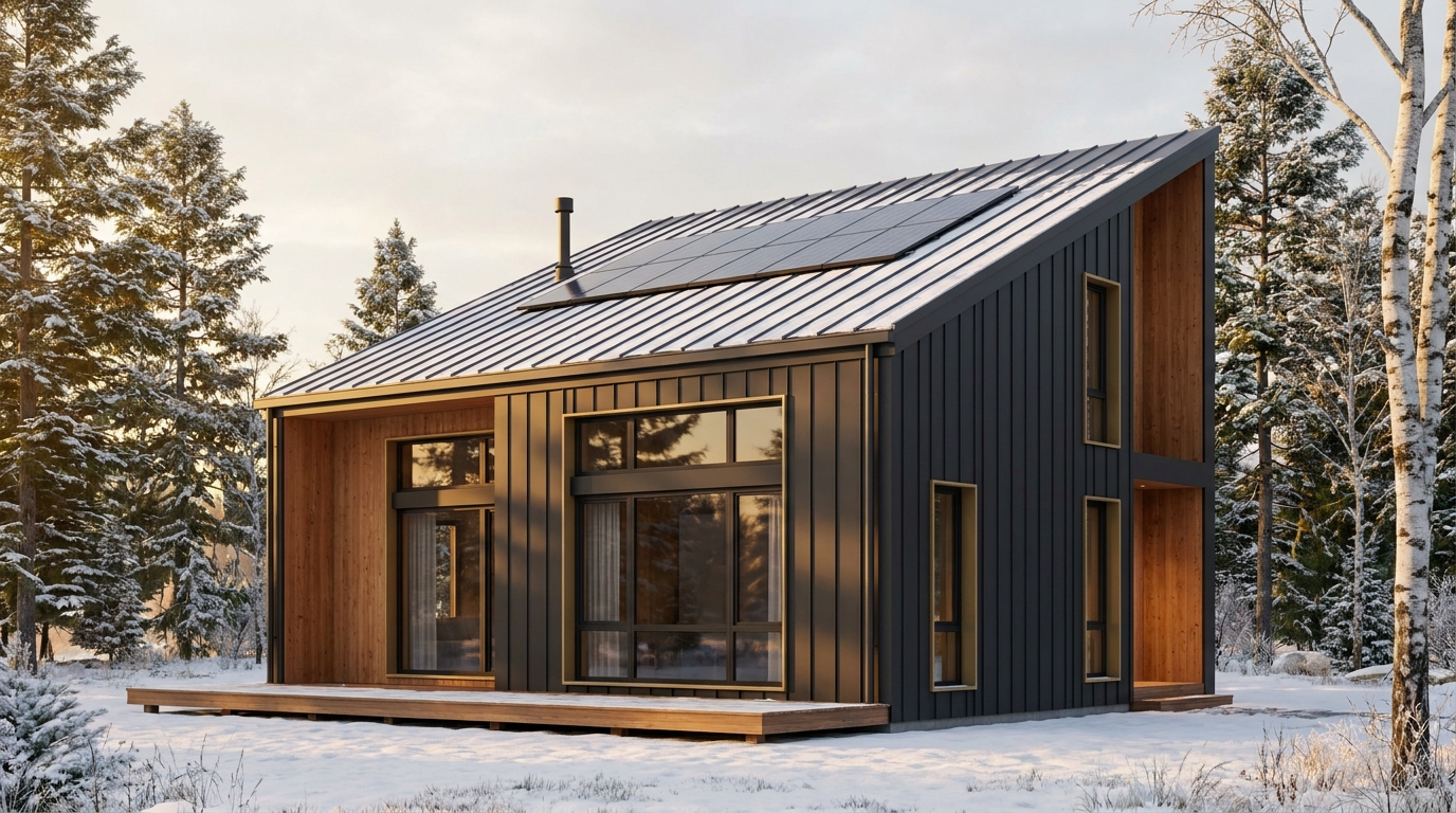 北の里 外観 — AI render based on BIM specs