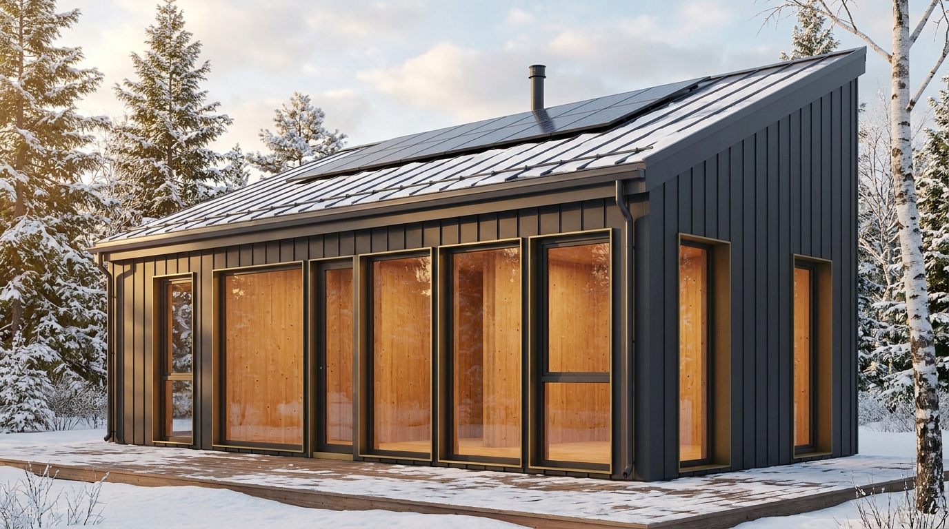 湖の家 外観 — AI render based on BIM specs