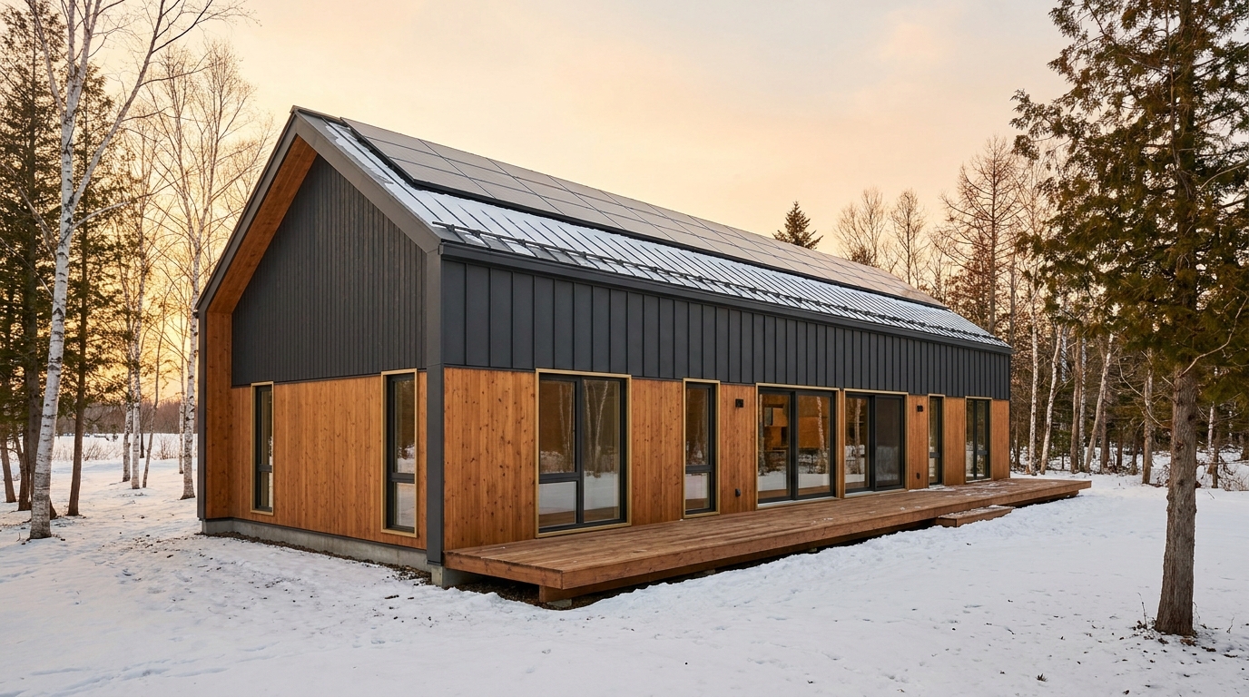 霧の砦 外観 — AI render based on BIM specs