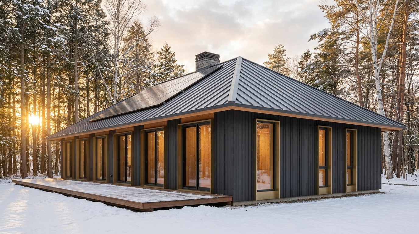 月の小屋 外観 — AI render based on BIM specs
