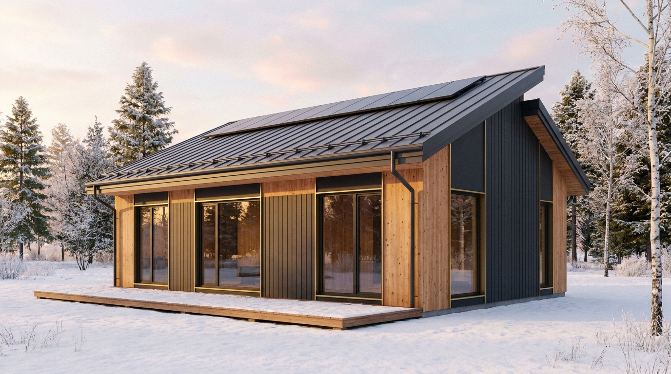 霧の杜 外観 — AI render based on BIM specs