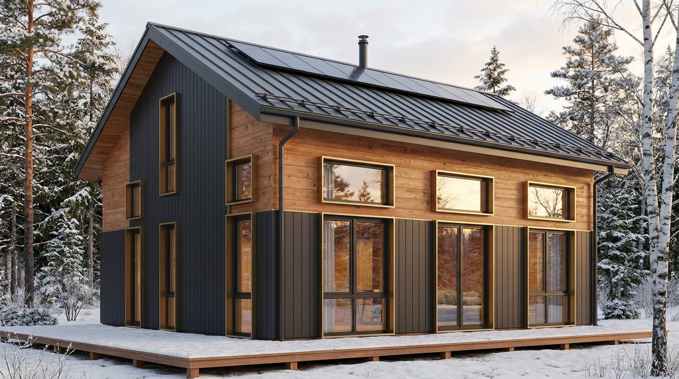 風の家 外観 — AI render based on BIM specs