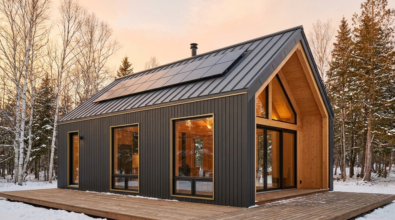月の小屋 外観 — AI render based on BIM specs