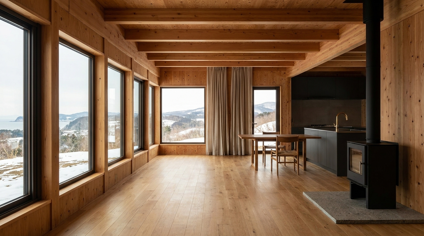 雪の小屋 内観