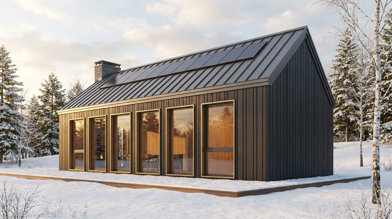月の家 外観 — AI render based on BIM specs