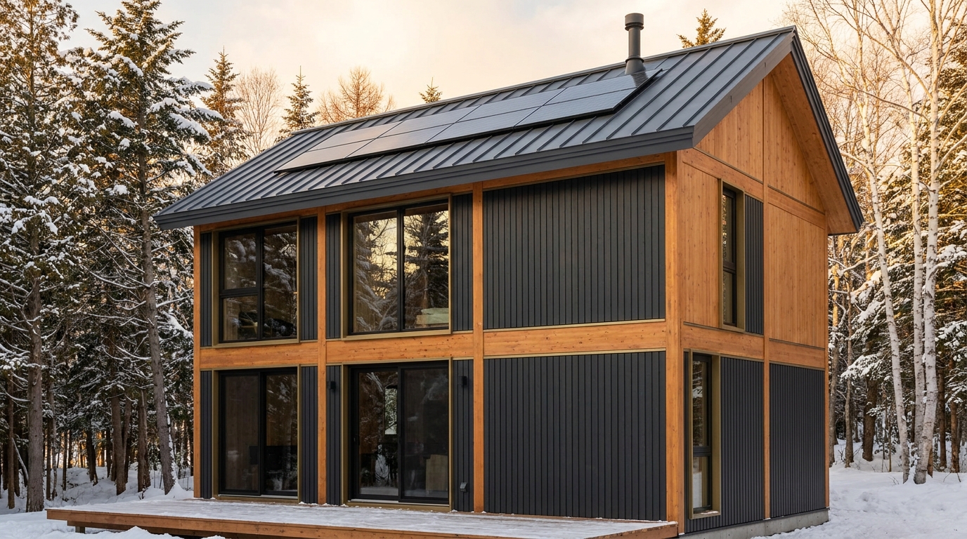 湖の家 外観 — AI render based on BIM specs