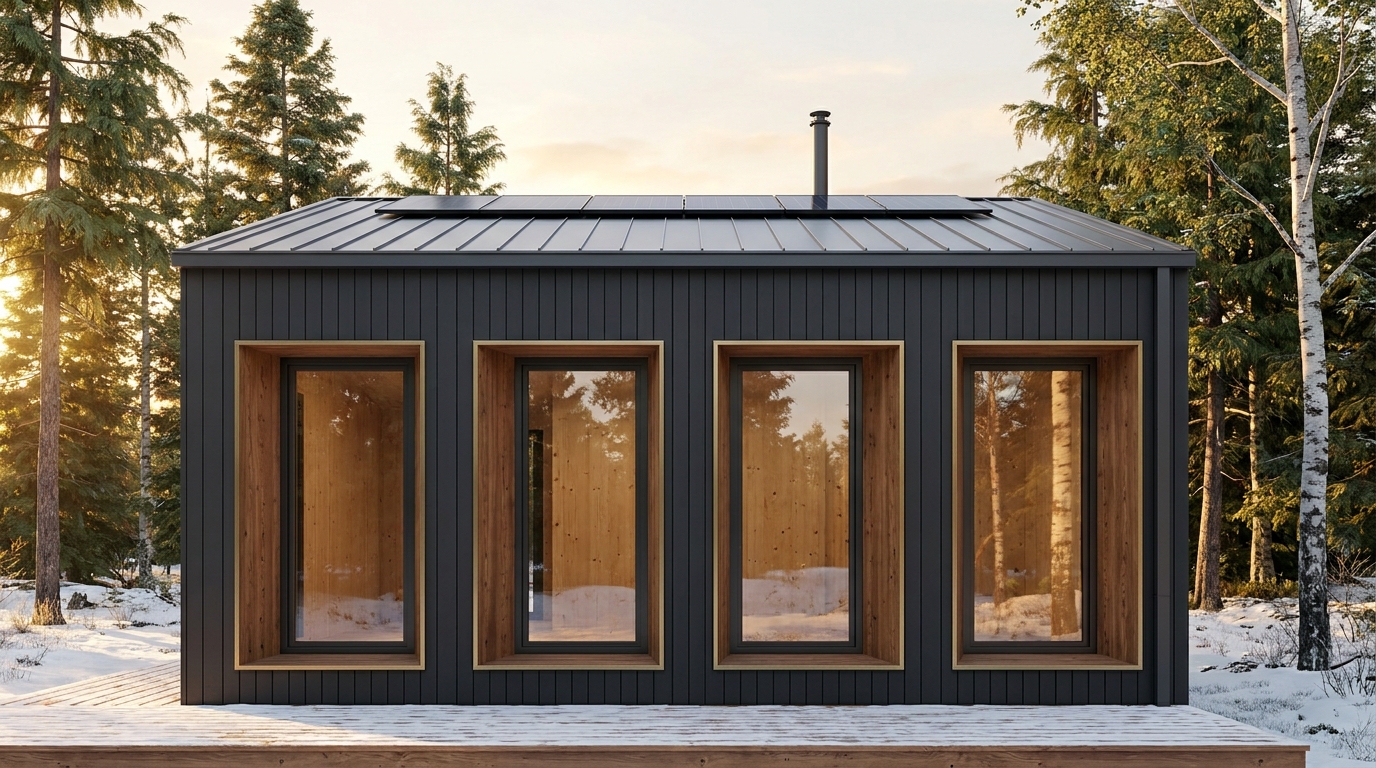 月の家 外観 — AI render based on BIM specs
