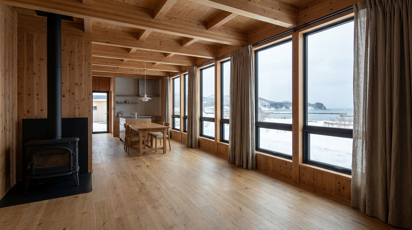 霜の小屋 内観