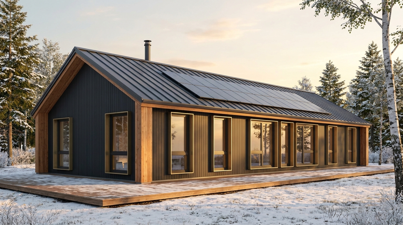 湖の砦 外観 — AI render based on BIM specs