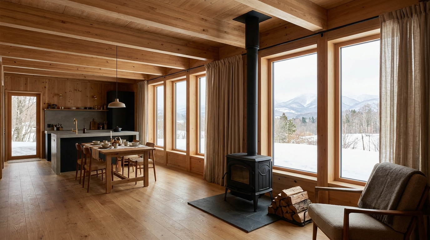 霜の小屋 内観
