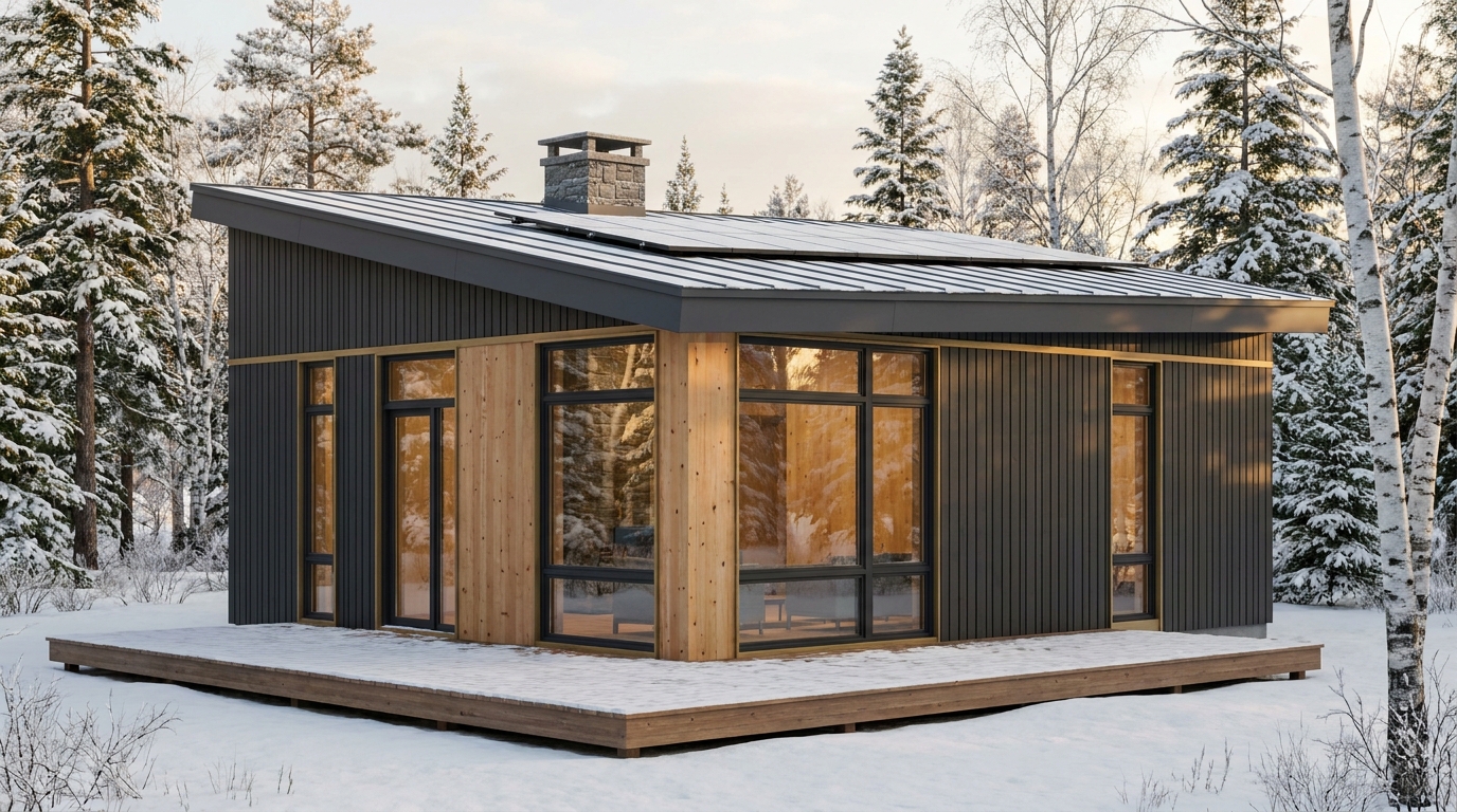 湖の塔 外観 — AI render based on BIM specs