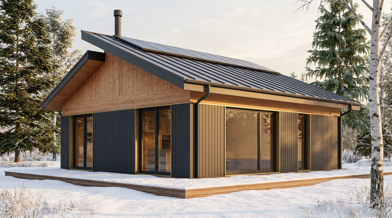 月の家 外観 — AI render based on BIM specs