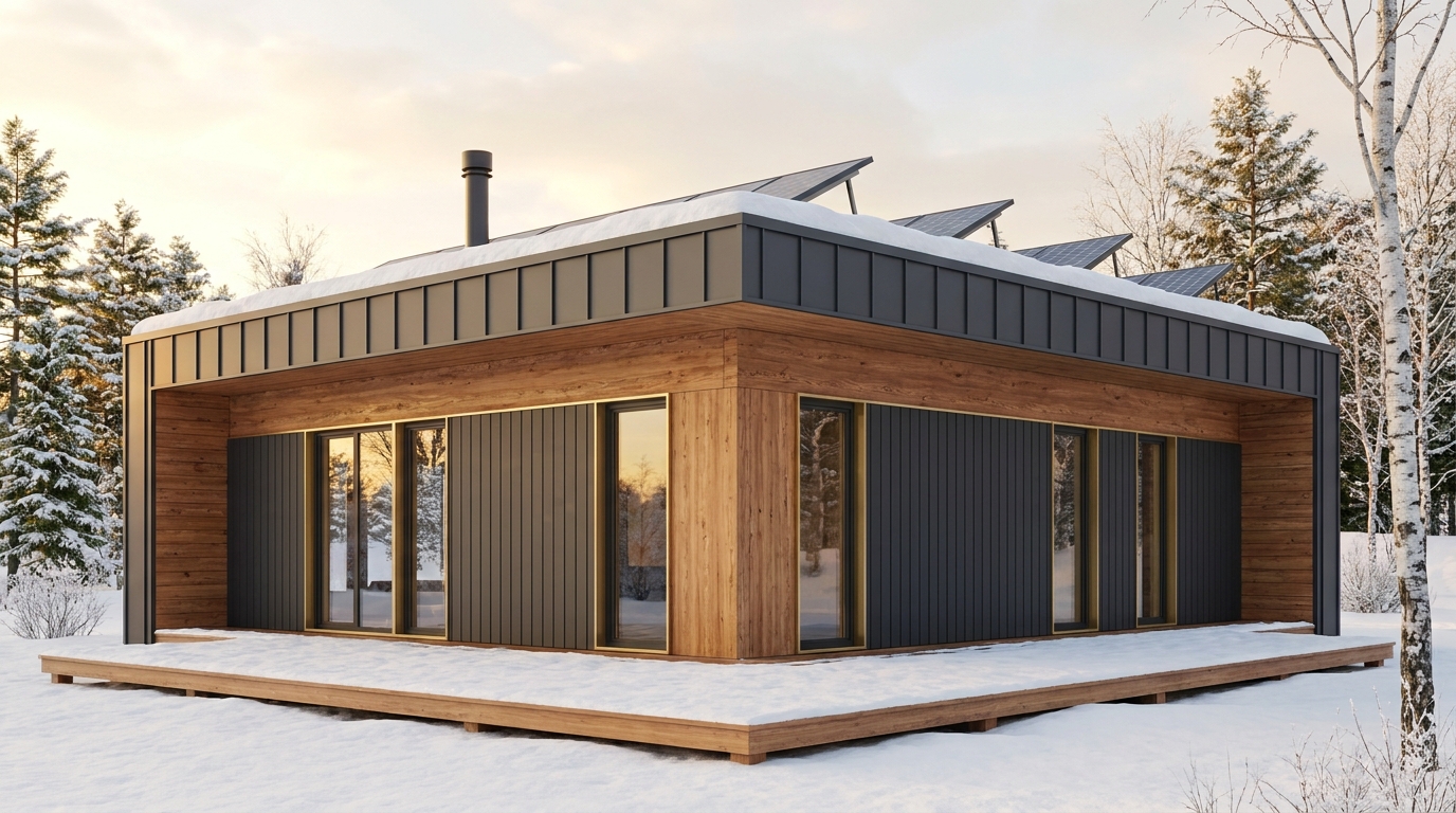 西の蔵 外観 — AI render based on BIM specs