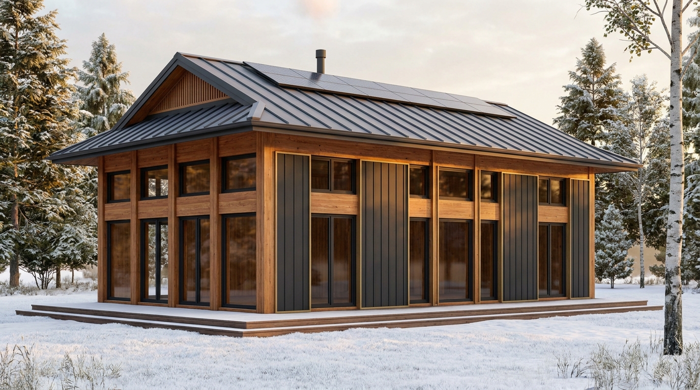 月の庵 外観 — AI render based on BIM specs
