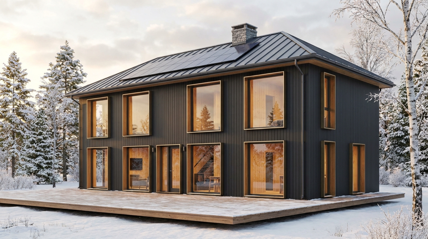 西の家 外観 — AI render based on BIM specs