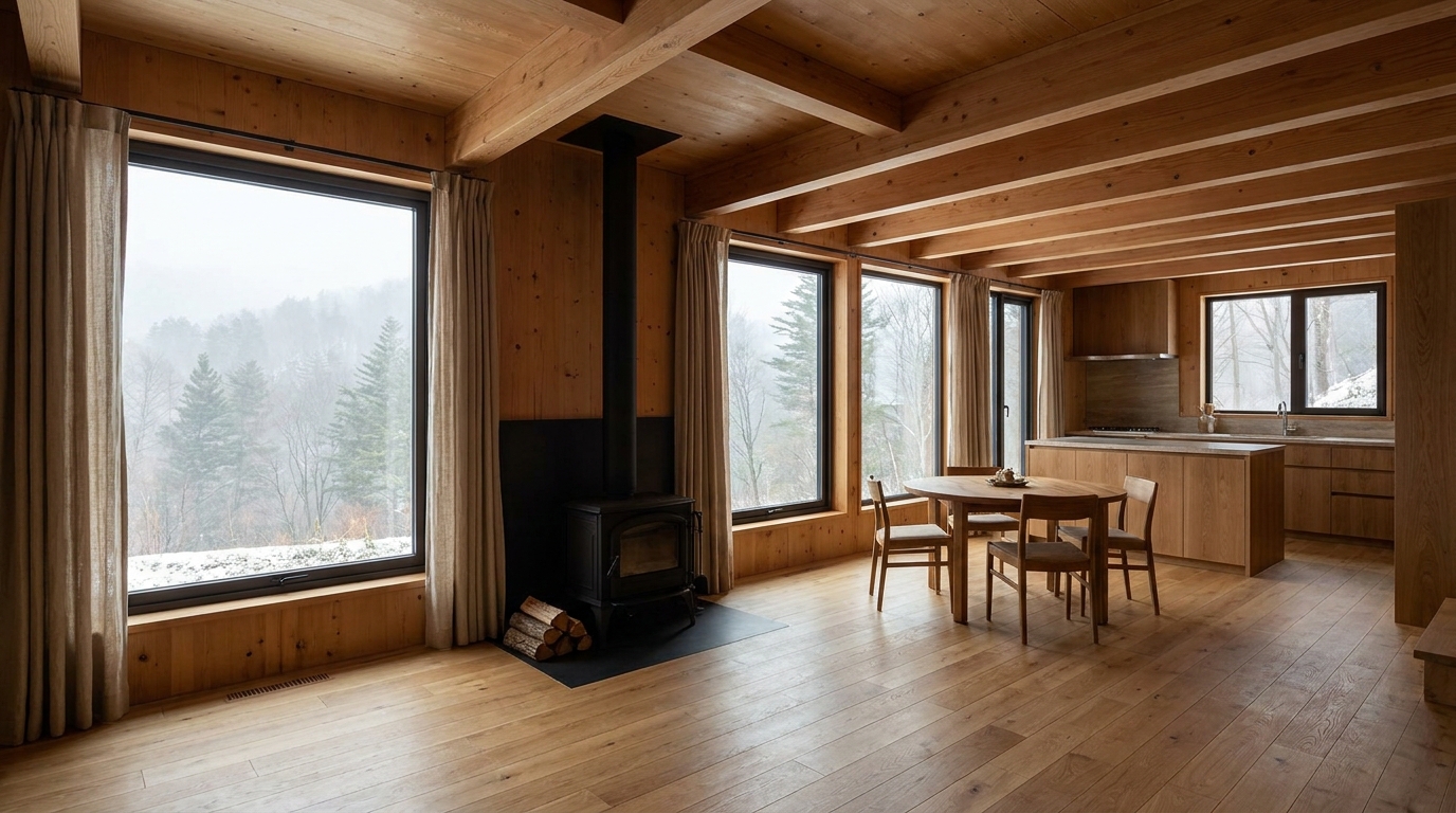 雪の小屋 内観