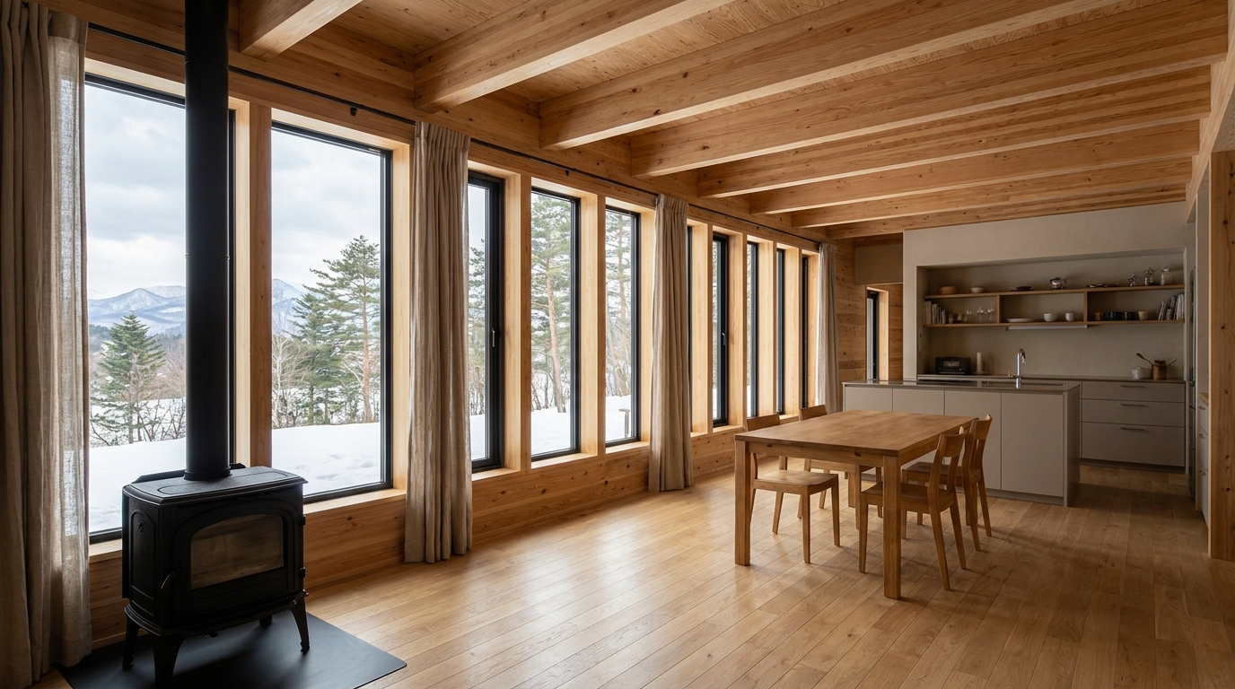 霧の小屋 内観