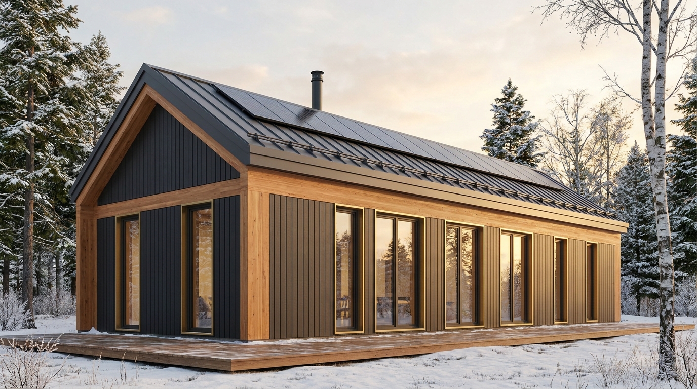 霧の里 外観 — AI render based on BIM specs