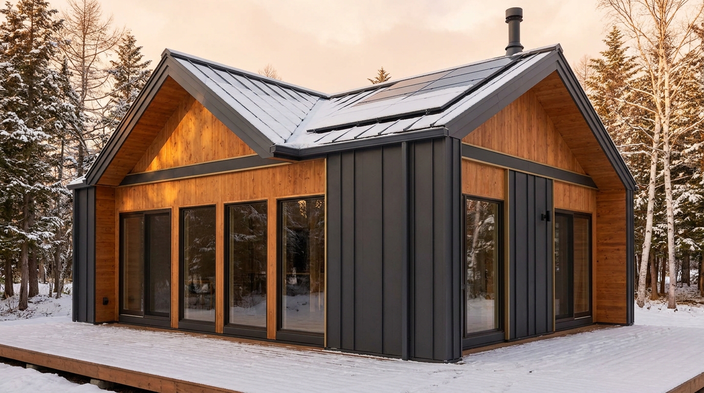 月の小屋 外観 — AI render based on BIM specs