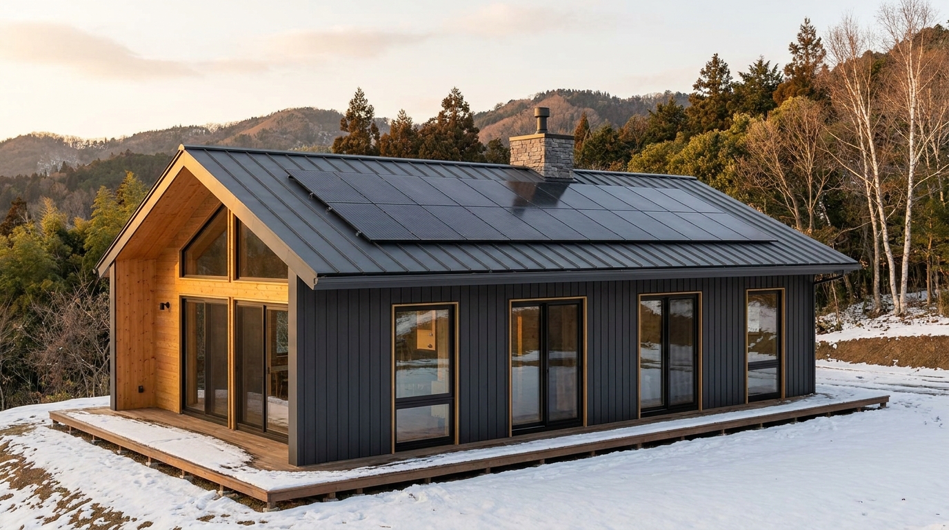 雪の塔 外観 — AI render based on BIM specs