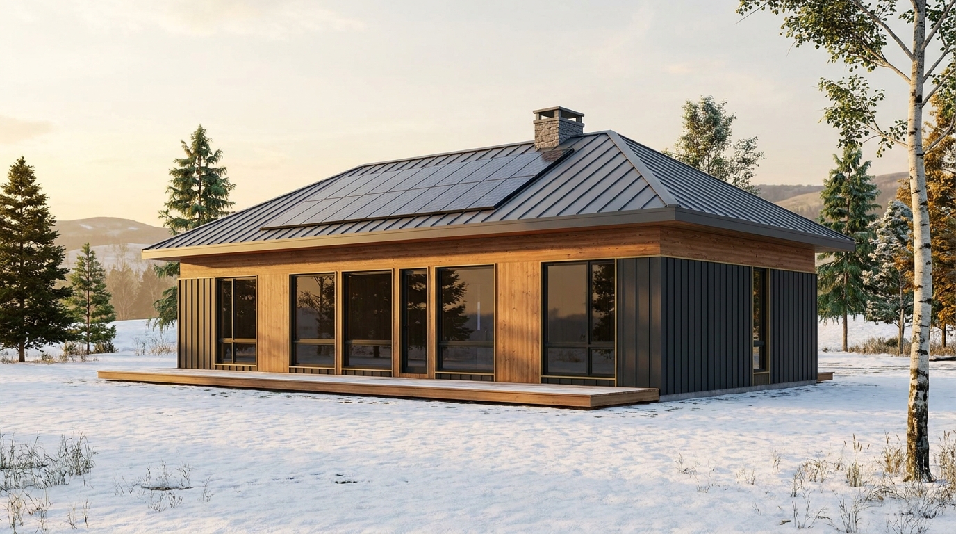 西の家 外観 — AI render based on BIM specs