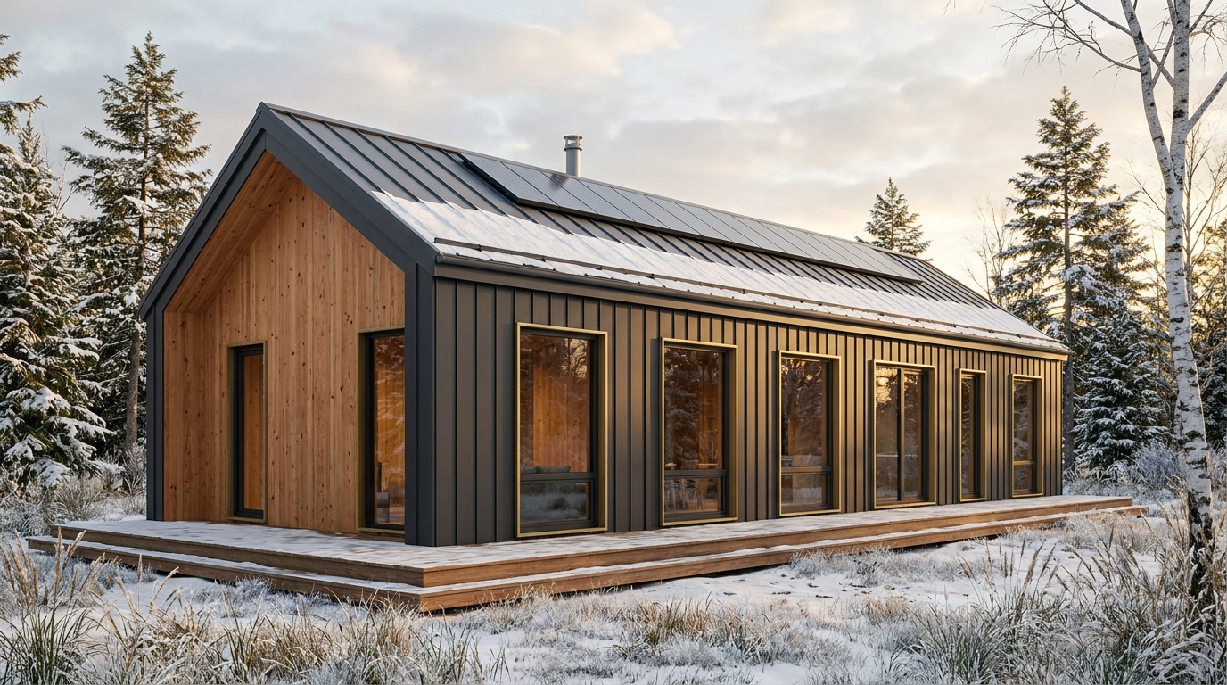 南の巣 外観 — AI render based on BIM specs