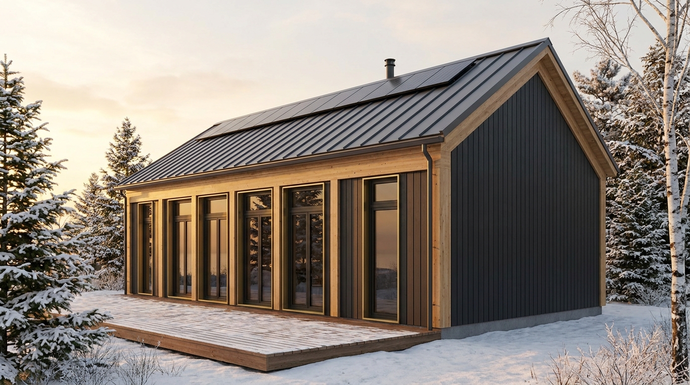 霧の蔵 外観 — AI render based on BIM specs