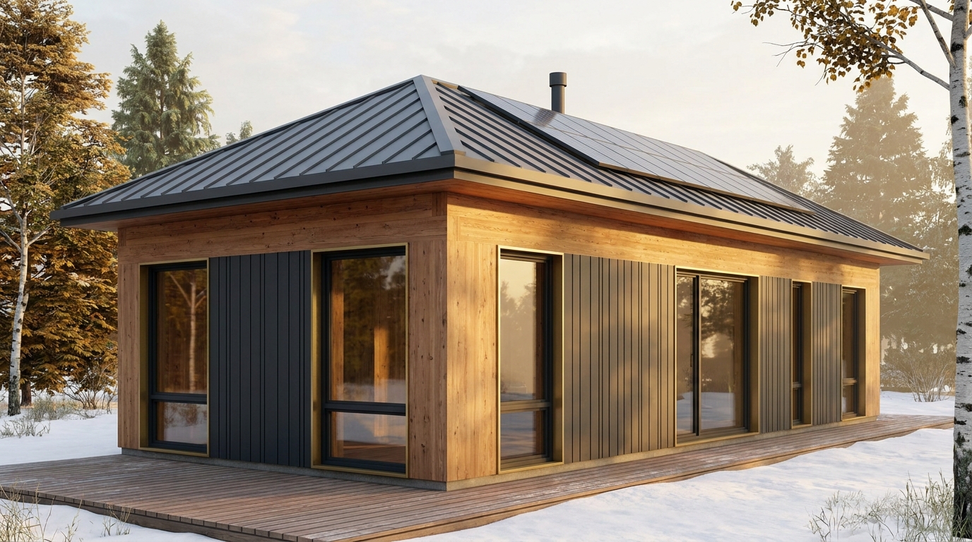 西の家 外観 — AI render based on BIM specs