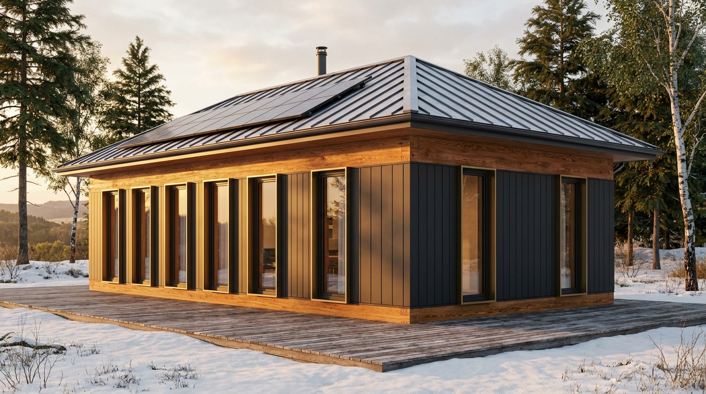 南の小屋 外観 — AI render based on BIM specs