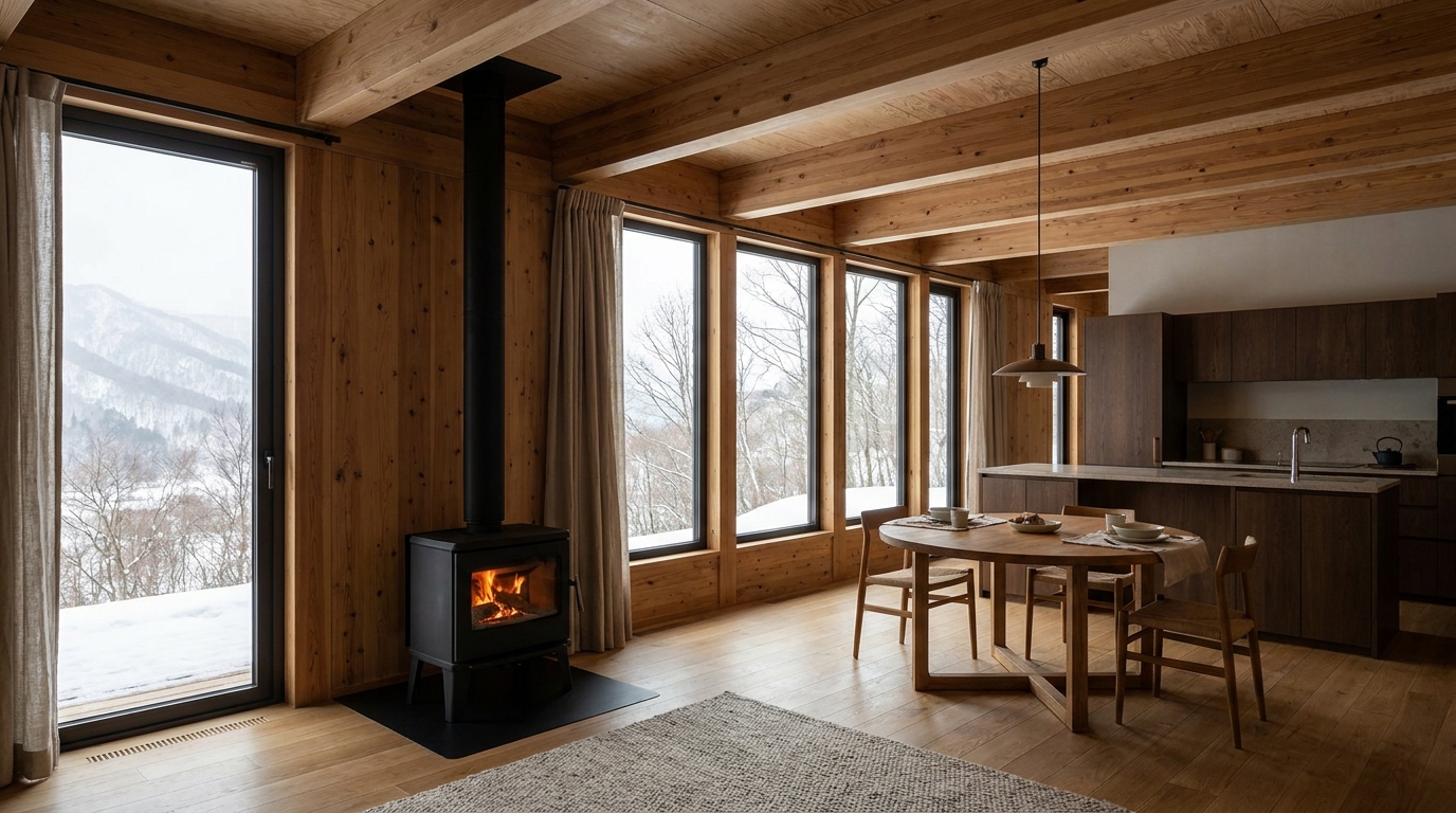 雪の小屋 内観