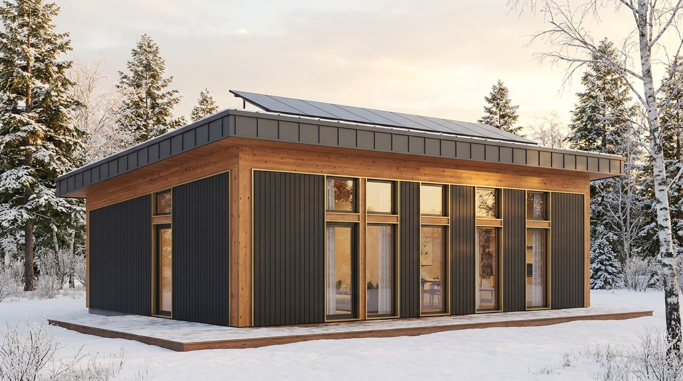 風の庵 外観 — AI render based on BIM specs
