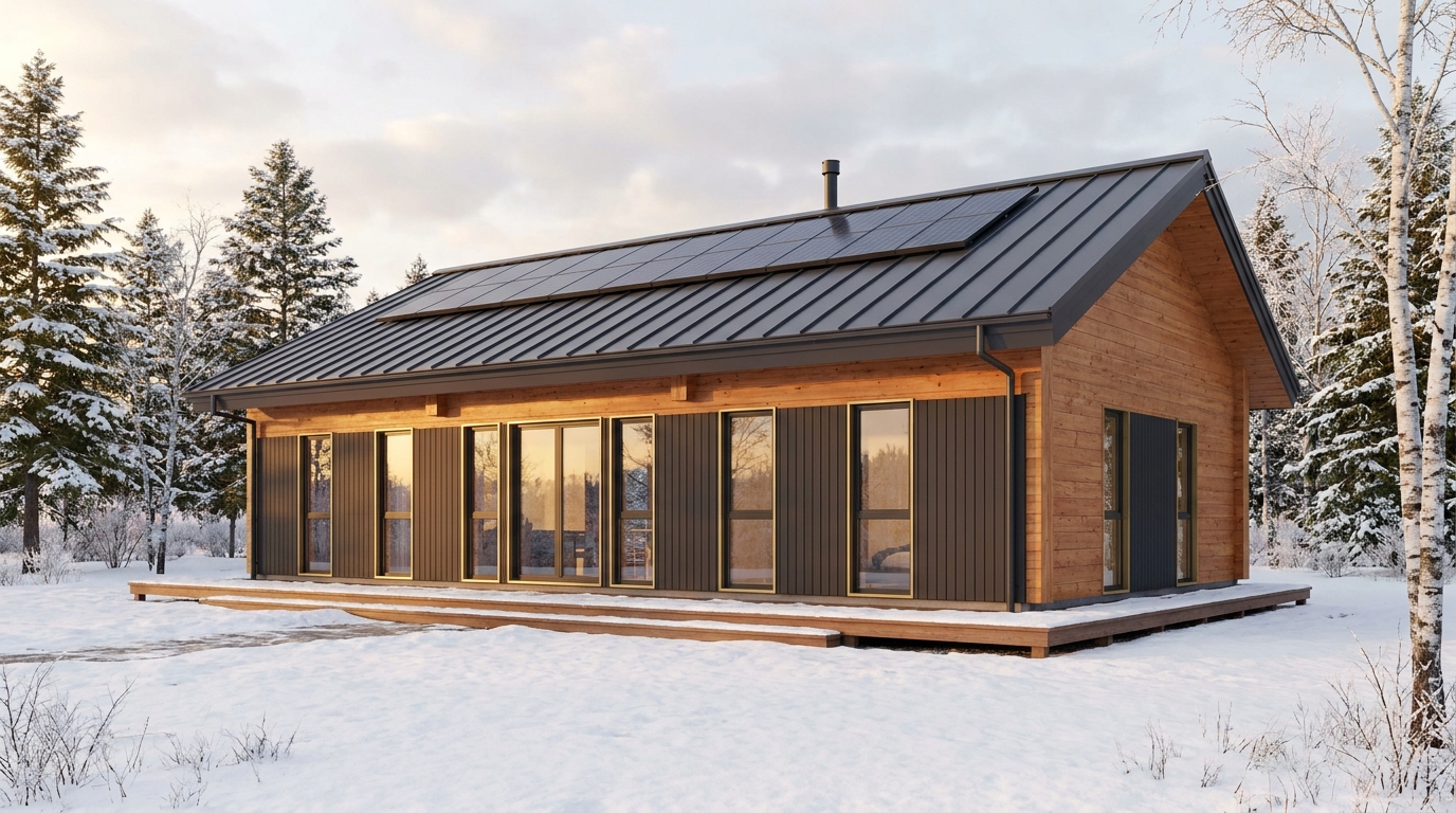 雪の蔵 外観 — AI render based on BIM specs