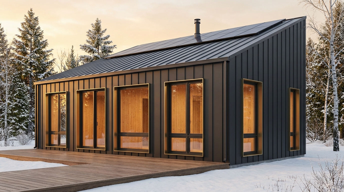 北の里 外観 — AI render based on BIM specs