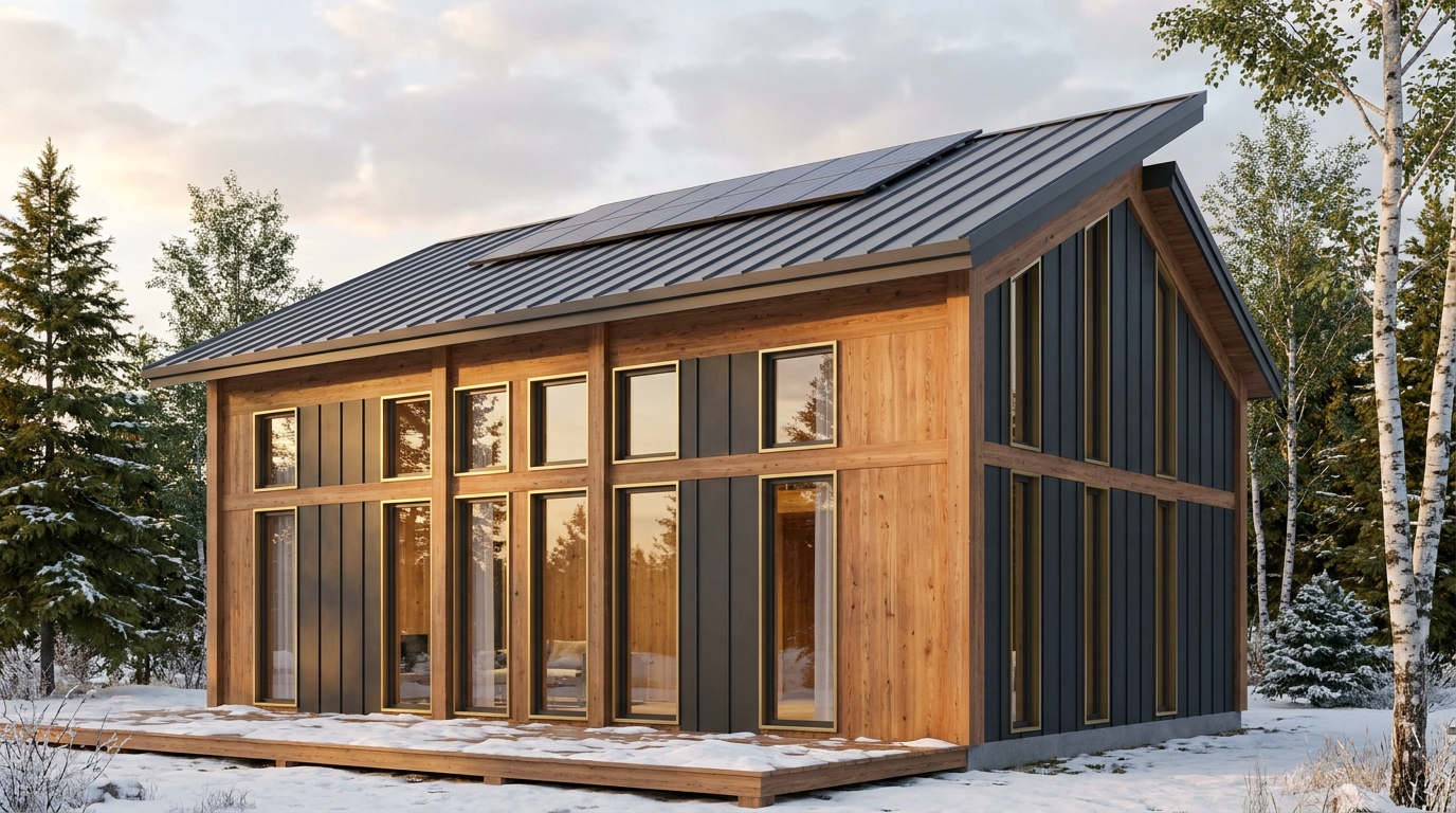 南の家 外観 — AI render based on BIM specs