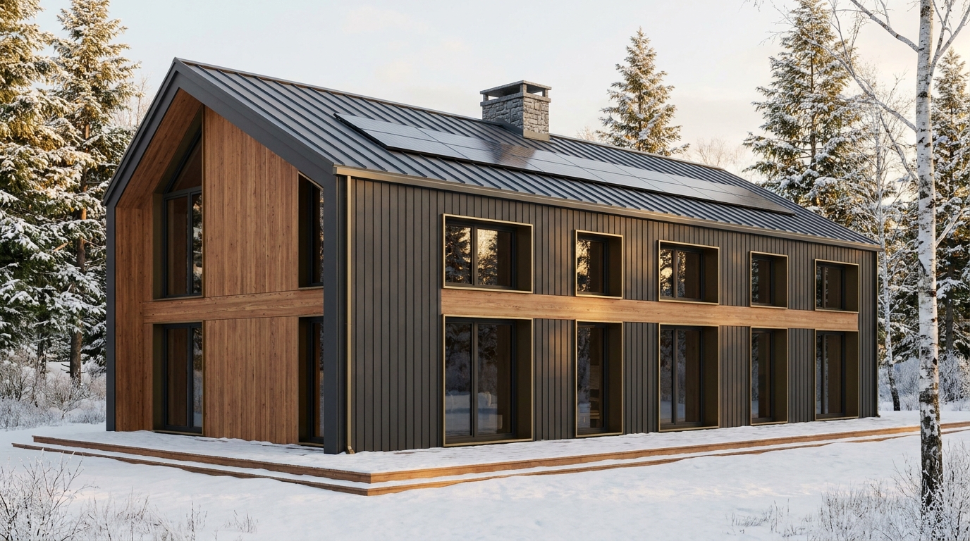 風の家 外観 — AI render based on BIM specs