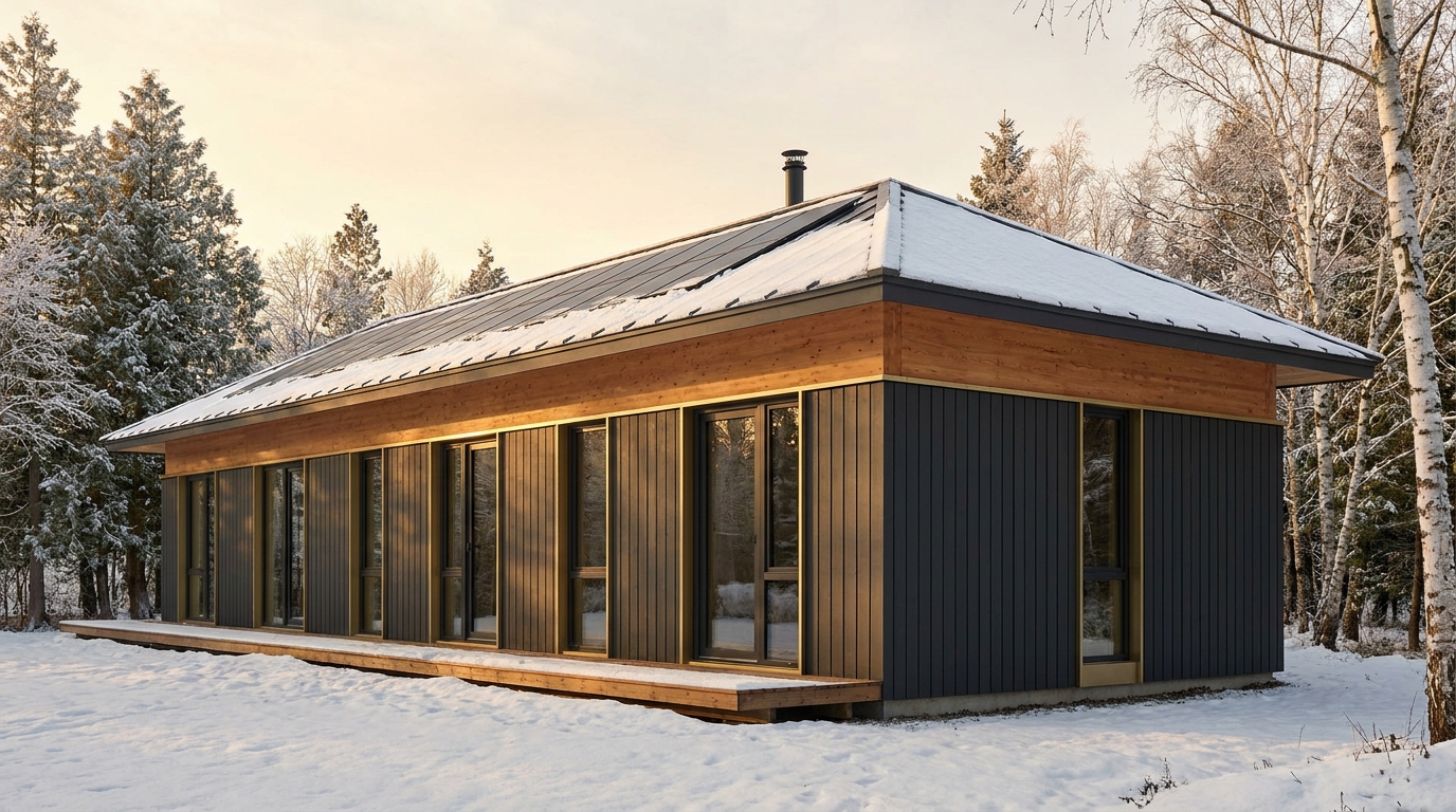 雪の館 外観 — AI render based on BIM specs