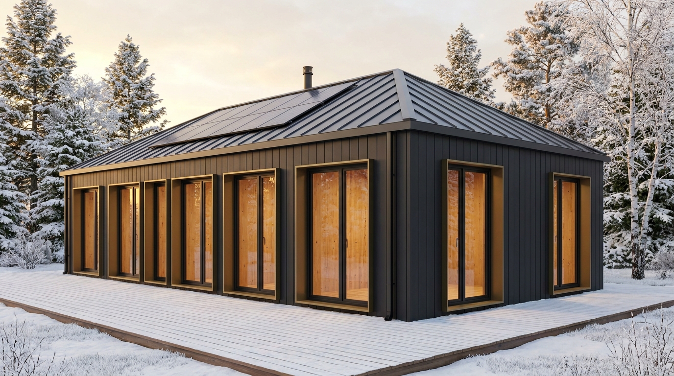 東の庵 外観 — AI render based on BIM specs