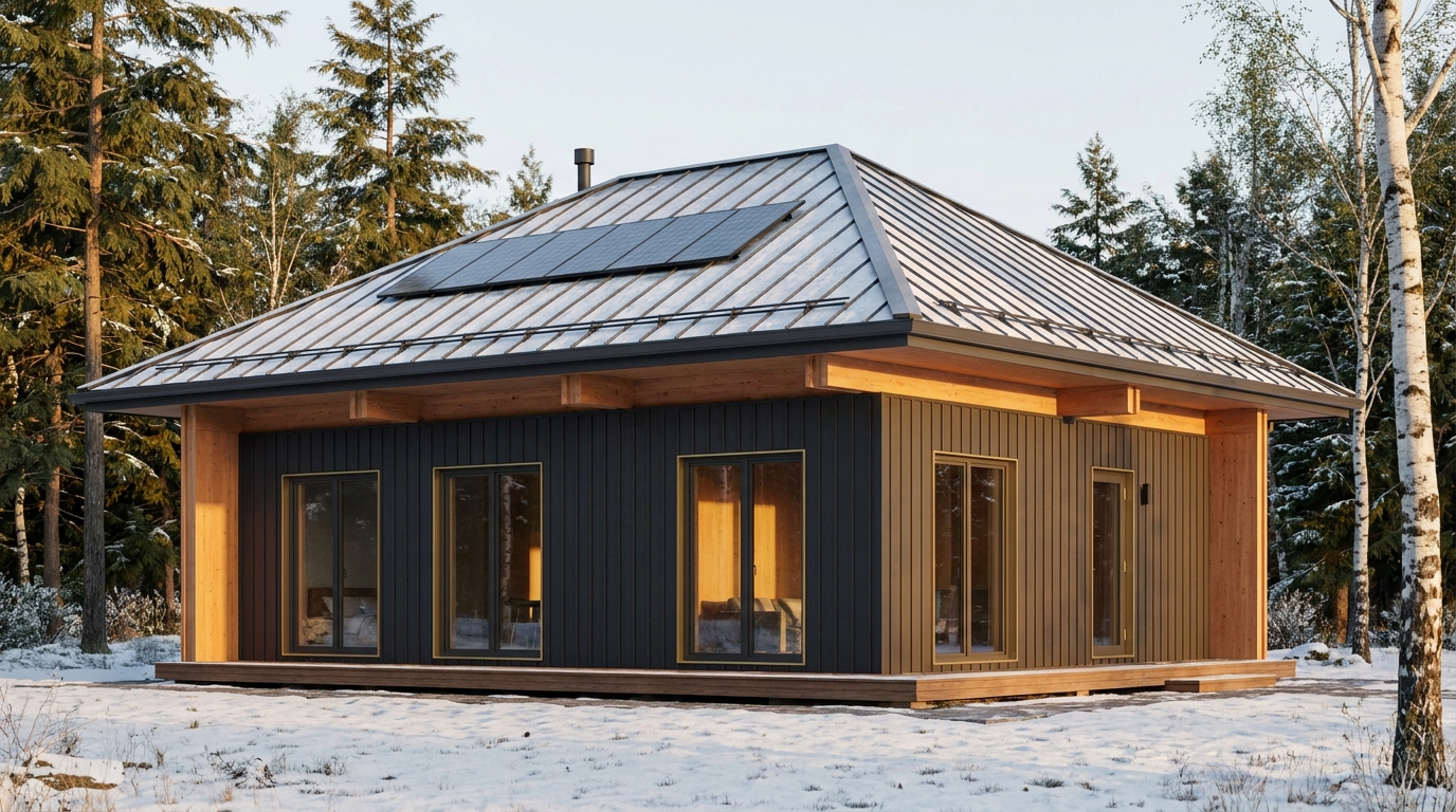 星の小屋 外観 — AI render based on BIM specs