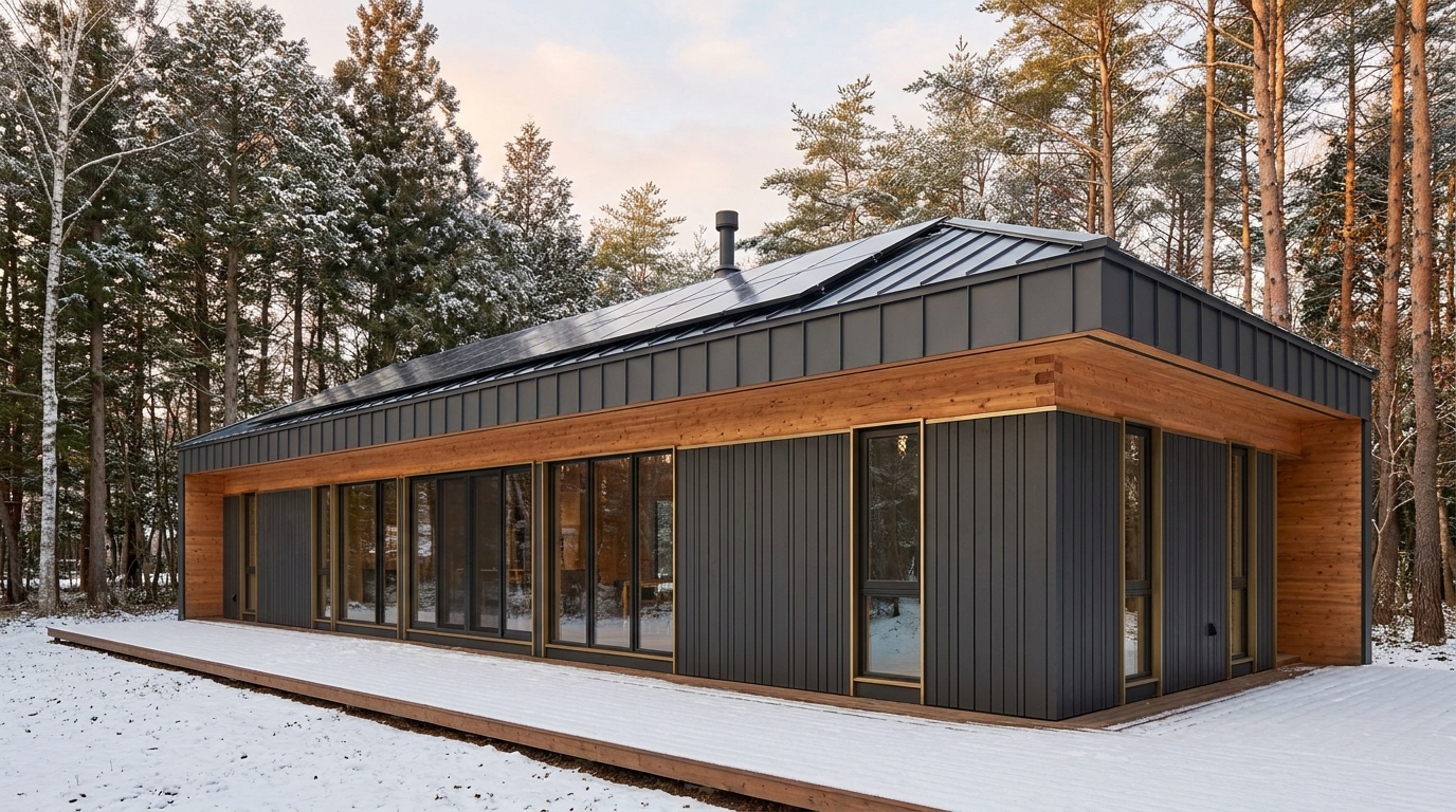 霧の杜 外観 — AI render based on BIM specs