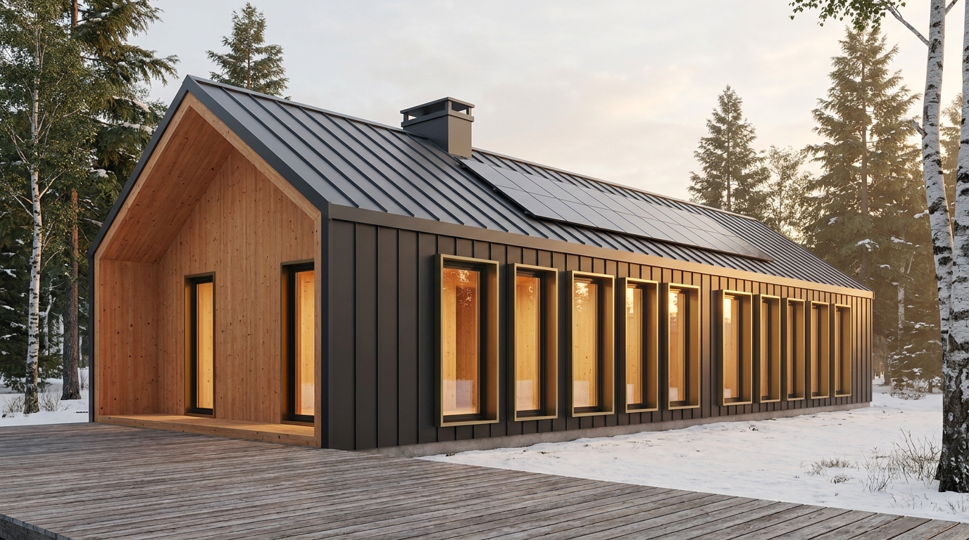風の里 外観 — AI render based on BIM specs