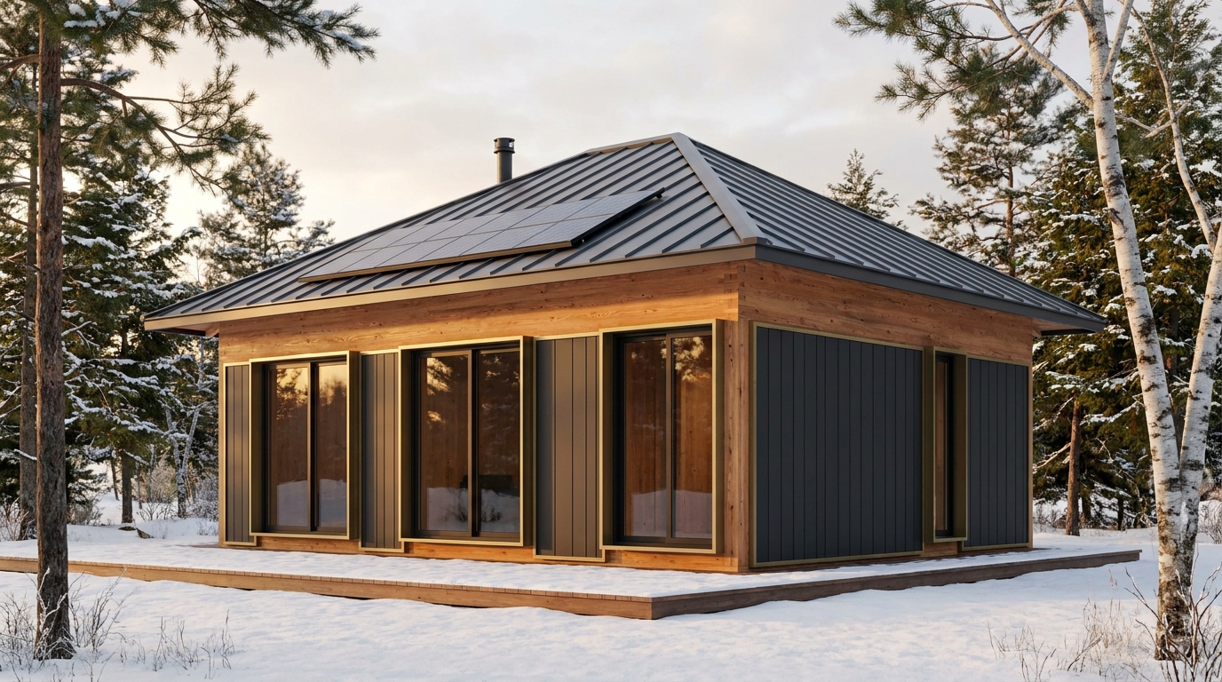 北の蔵 外観 — AI render based on BIM specs