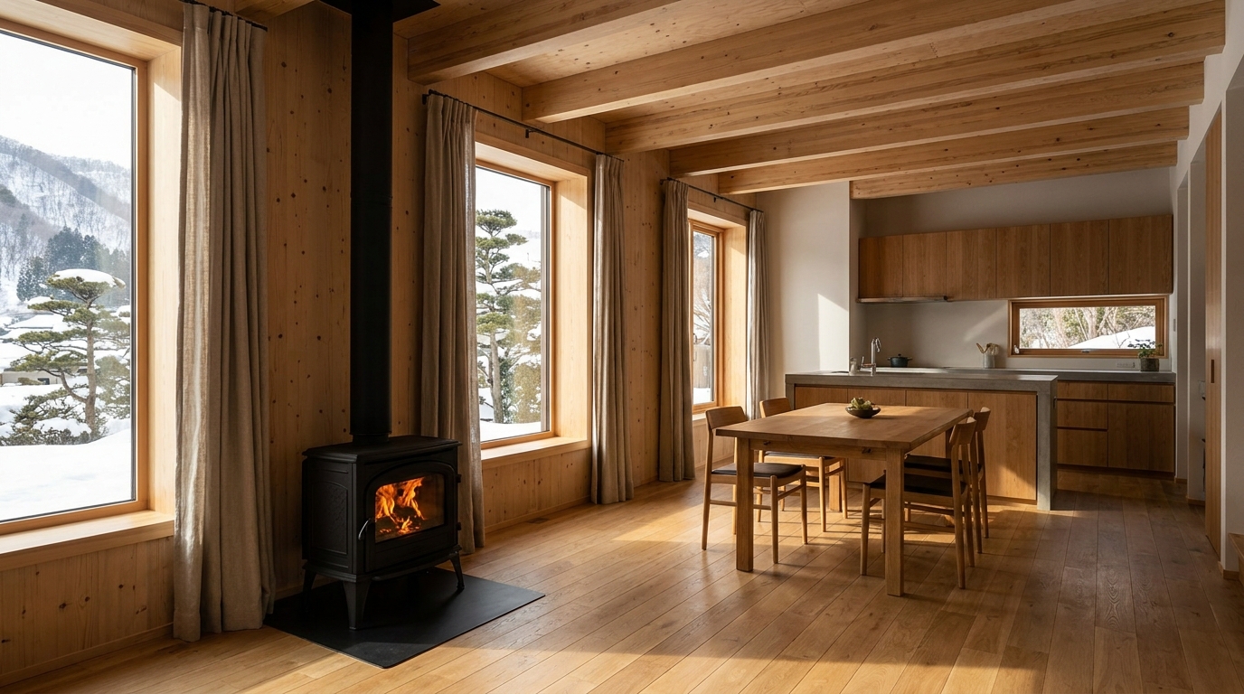 霜の小屋 内観