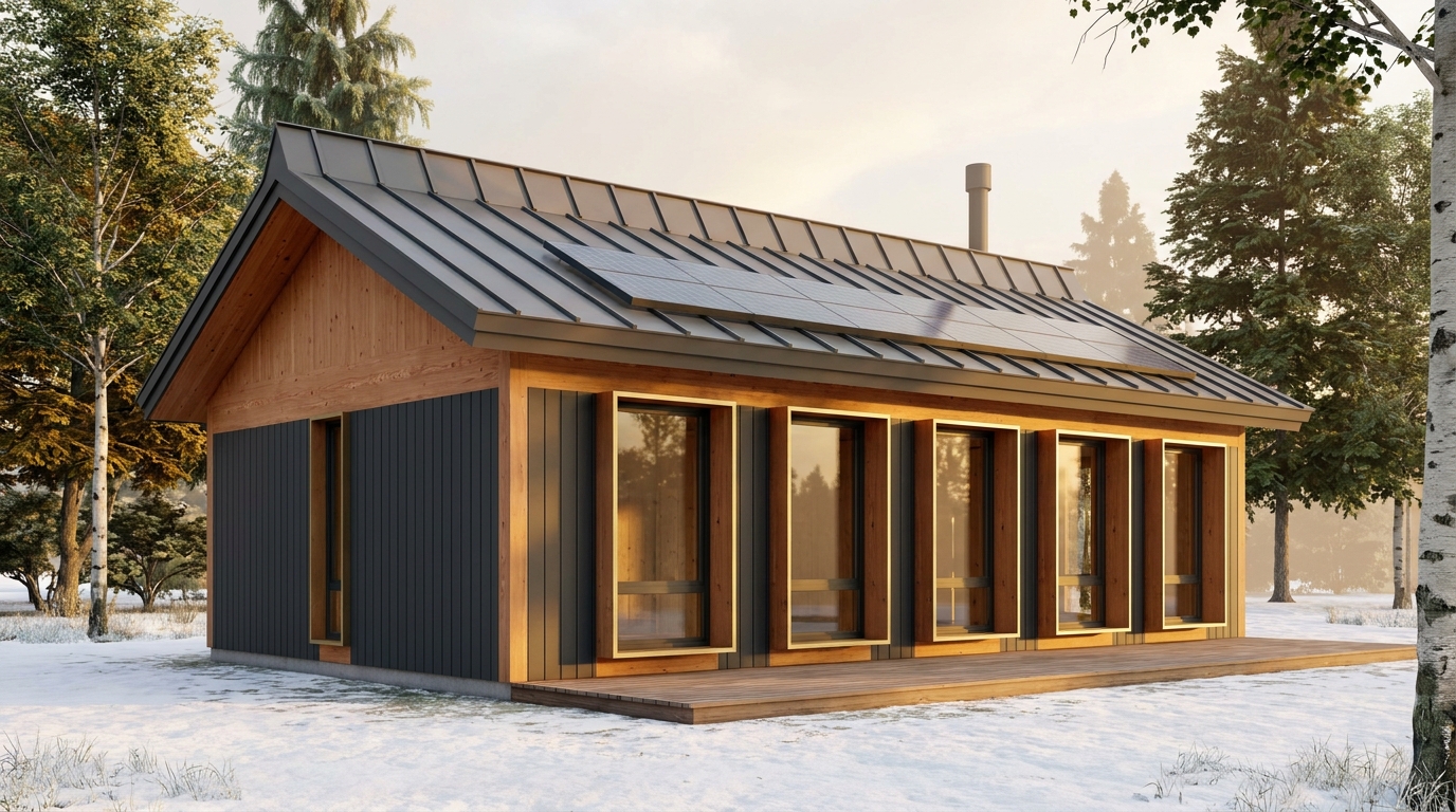 湖の里 外観 — AI render based on BIM specs